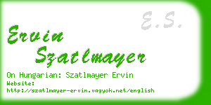 ervin szatlmayer business card